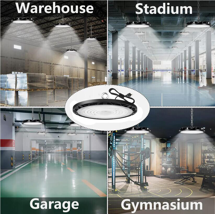 8 Pack Led UFO High Bay Light 100W Warehouse Factory Commercial Industrial Shop