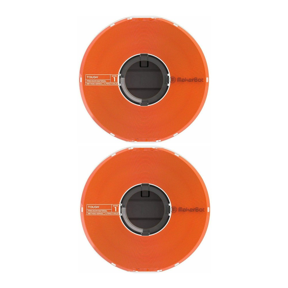 MakerBot Tough Precision Filament Spool for Method 3D Orange, 1.65lb, 2-Pack