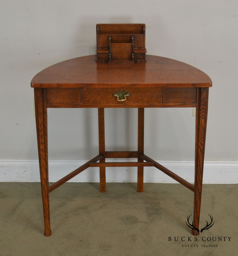 Mission Oak Half Round Desk