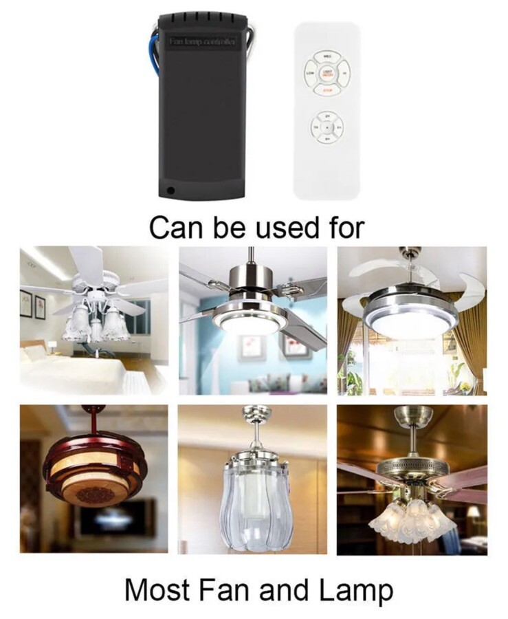 Universal Ceiling Fan Lamp Light Remote Control Receiver Kit Timing Wireless 15M
