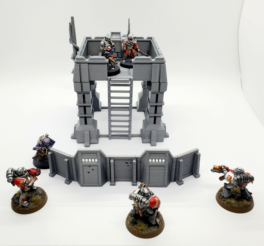 3d Printed Terrain. 3D Printed Forward Operating Base.3D Printed Wargame Scenery