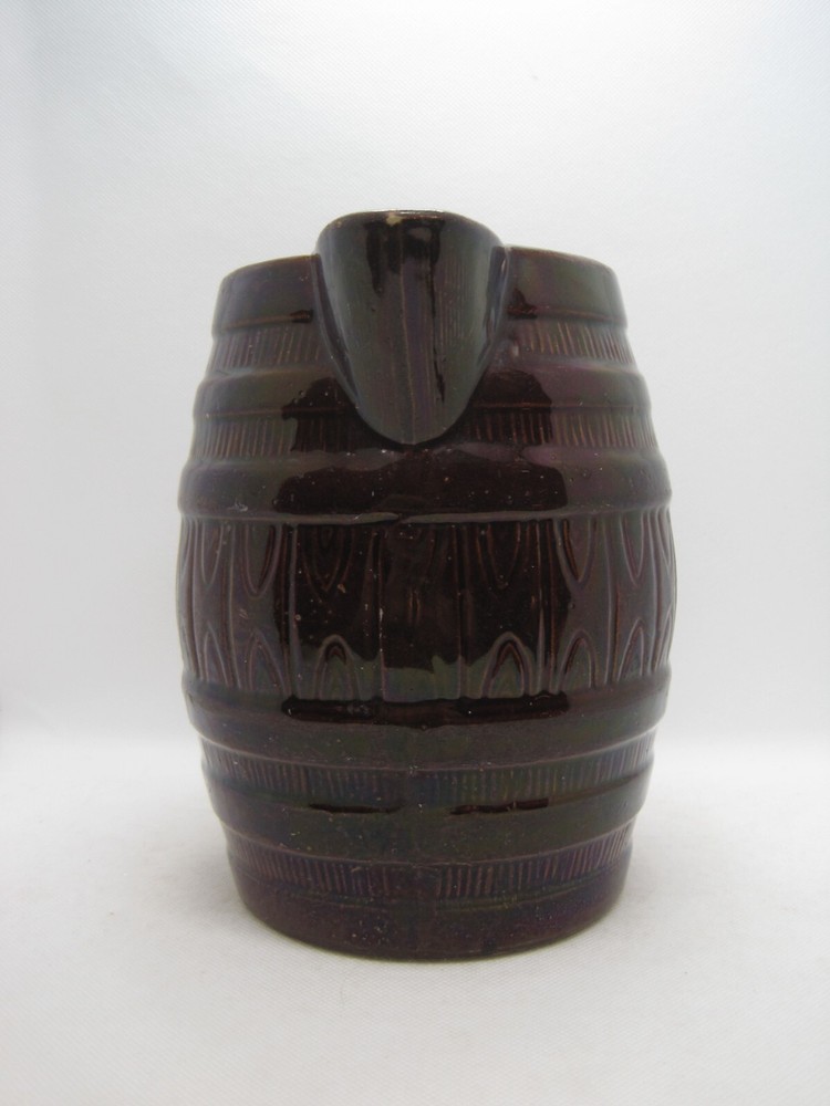 Vintage Dark Brown Stoneware Pitcher