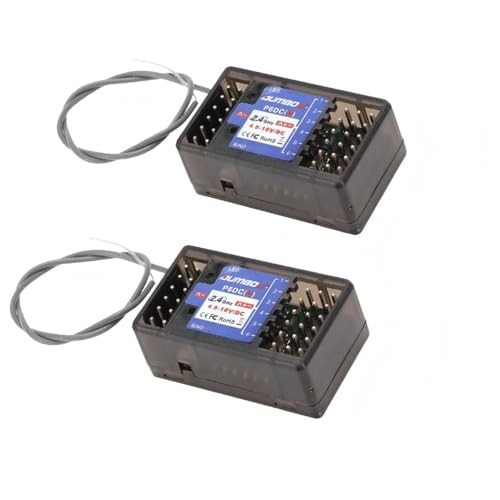 2PCS P6DCG RC Receiver with Gyroscope Linkage LED Simulation System Remote