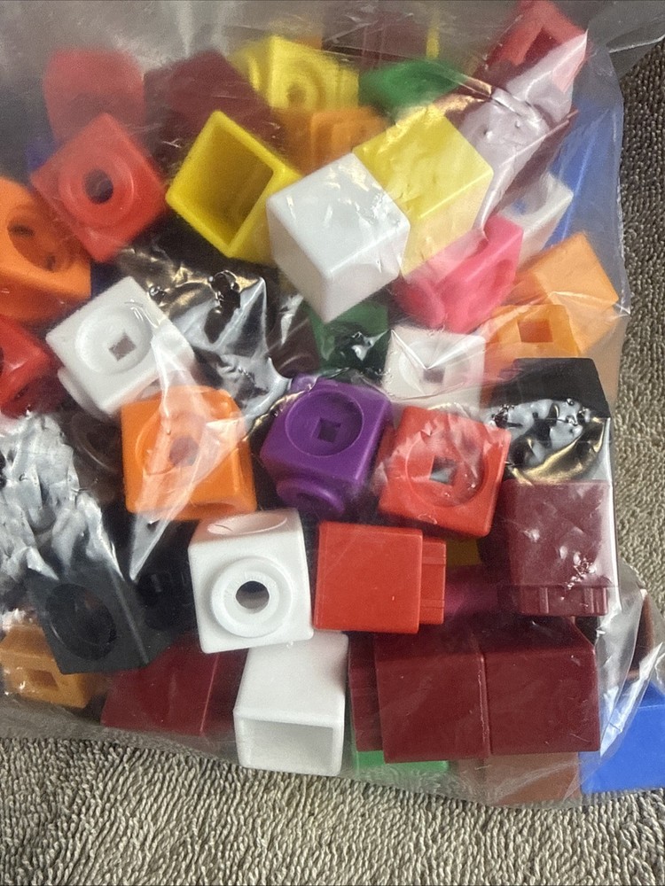 Learning Resources Mathlink Cubes Set 3/4 Gallon Bag Full 2 Different Types