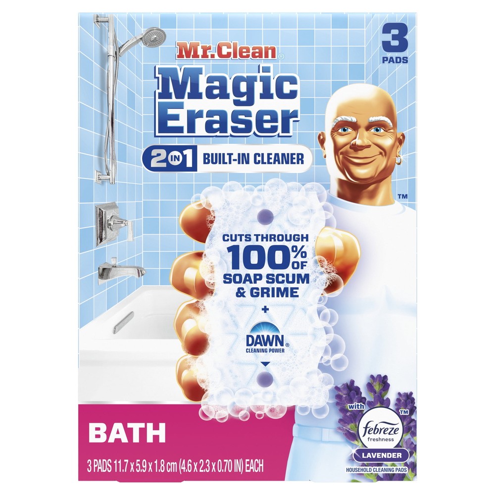 Ultra Bath Magic Eraser, Multi Purpose Cleaner for Bathroom, 3 Count