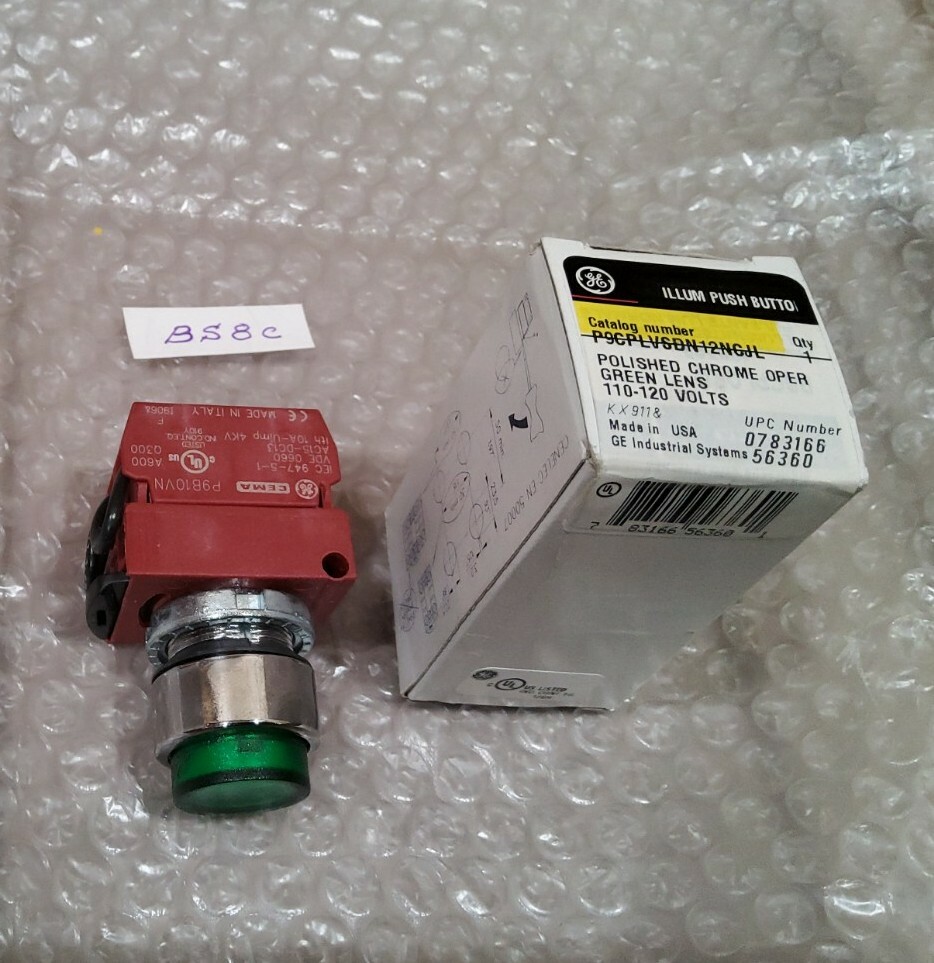 GE P9CPLVSDN12NCJL 22MM MOMENTARILY PUSH BUTTON SWITCH 1NC/1NO