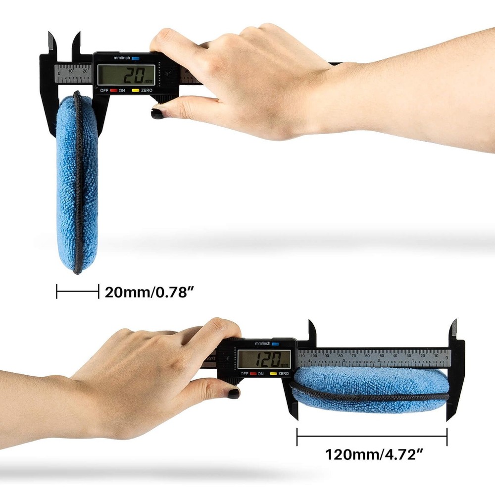 Sukh 12 Pack Microfiber Foam Car Wax Applicator Pad - Blue