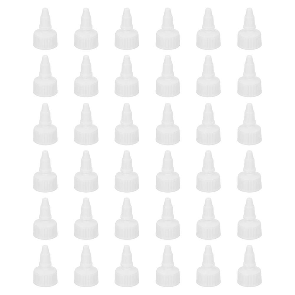 36Pcs 24/410 Plastic Ribbed Edge Squeeze Bottle Replacement Caps, White