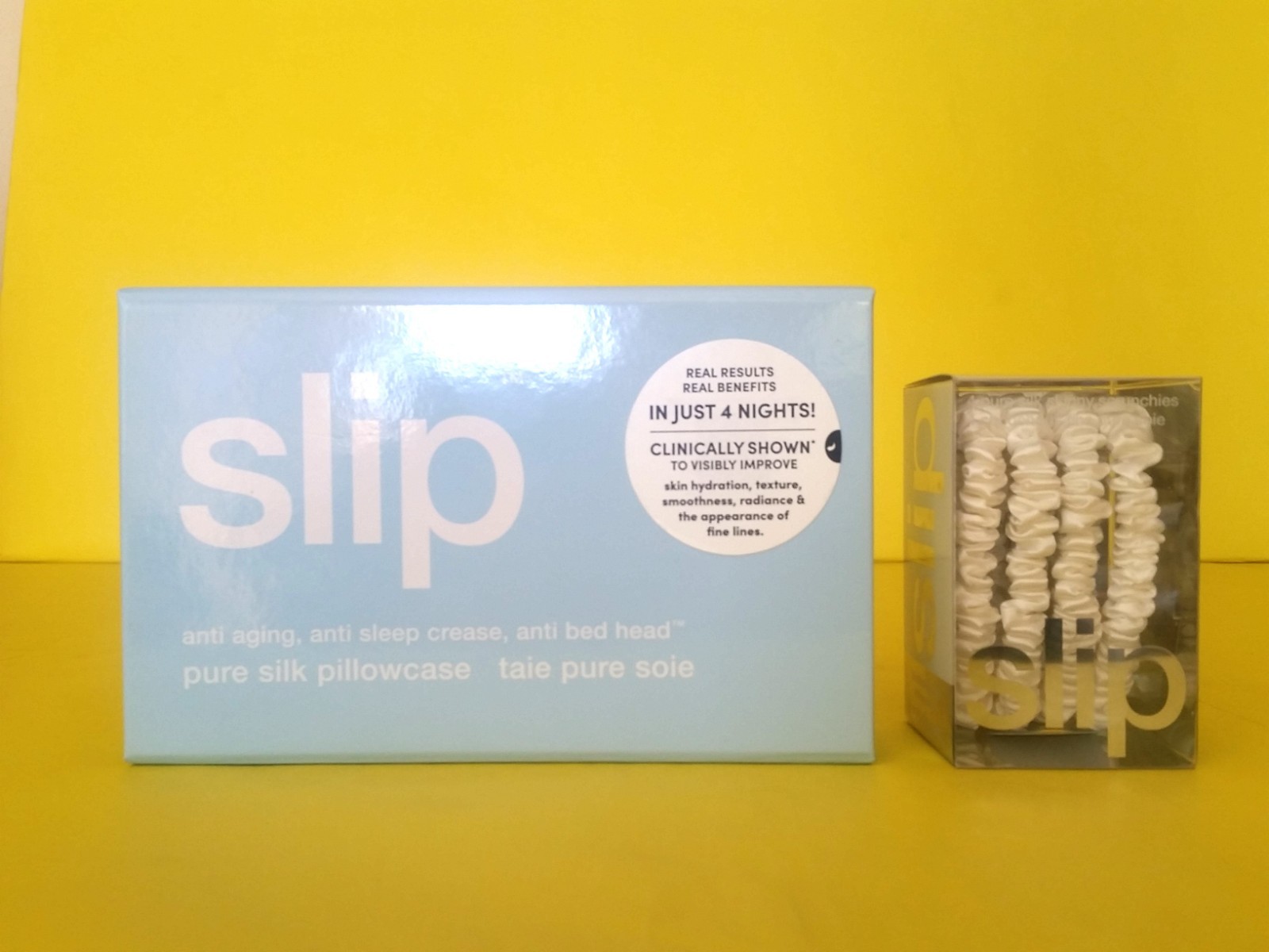 NIB) slip pure silk pillowcase SEABREEZE BLUE Queen (20X30) small scrunchie set