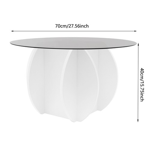Tempered Glass Tabletop Coffee Table Modern Center Table Round Tea Coffee Table