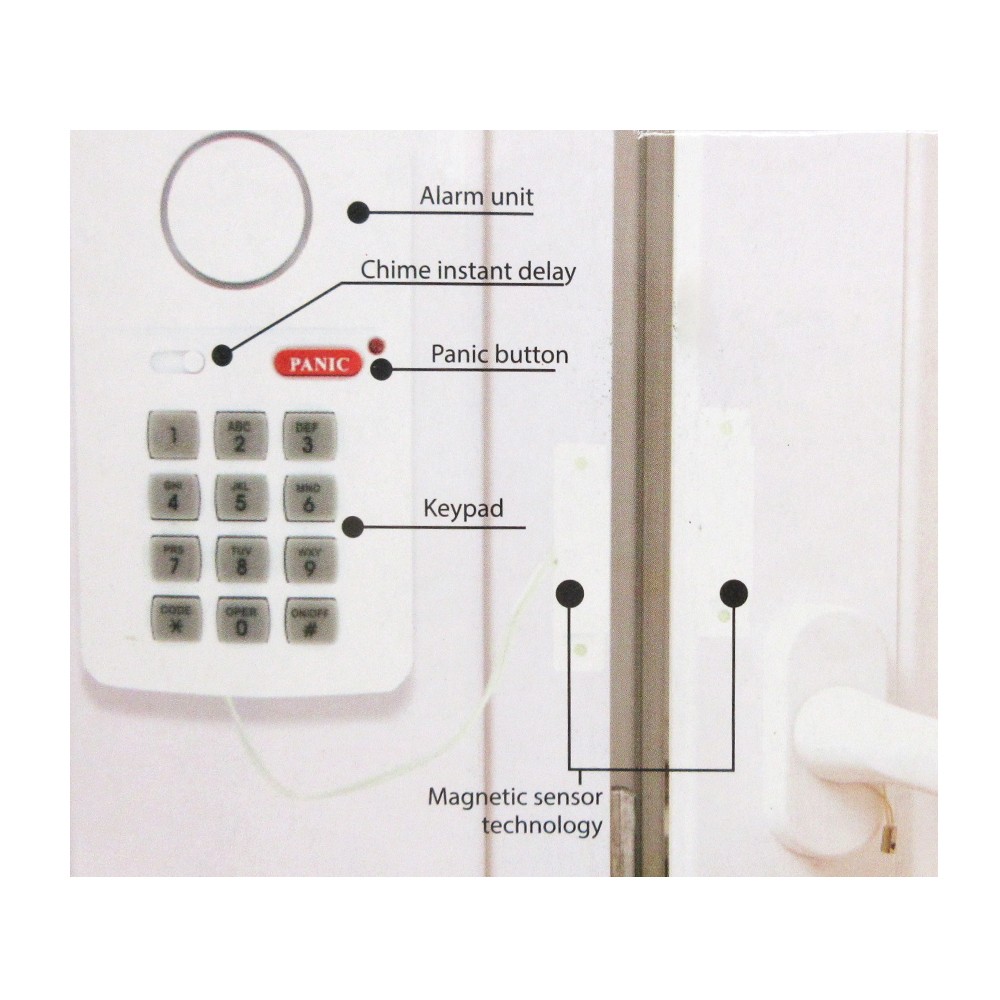 Secure Pro Keypad Wireless Alarm System with Magnetic Sensor Technology