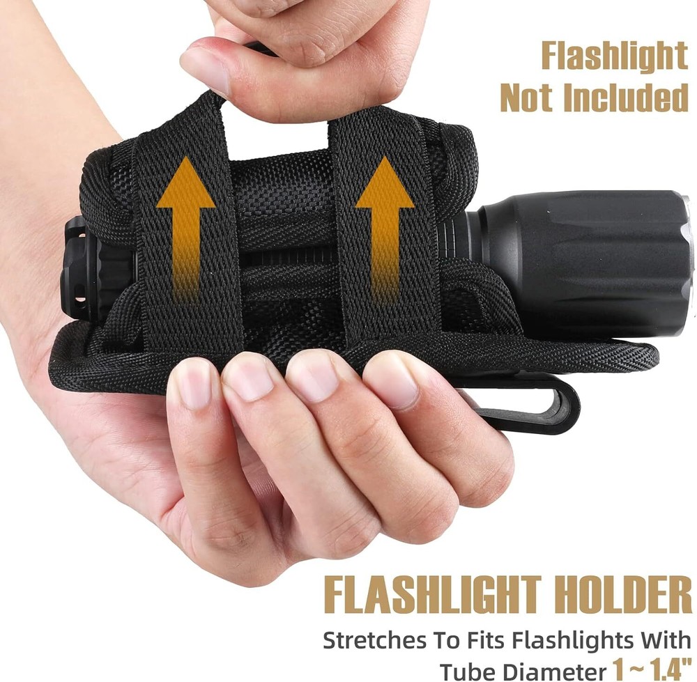 Tactical Flash Light Nylon Pouch Belt Adjustable Heavy Duty Flashlight Holder