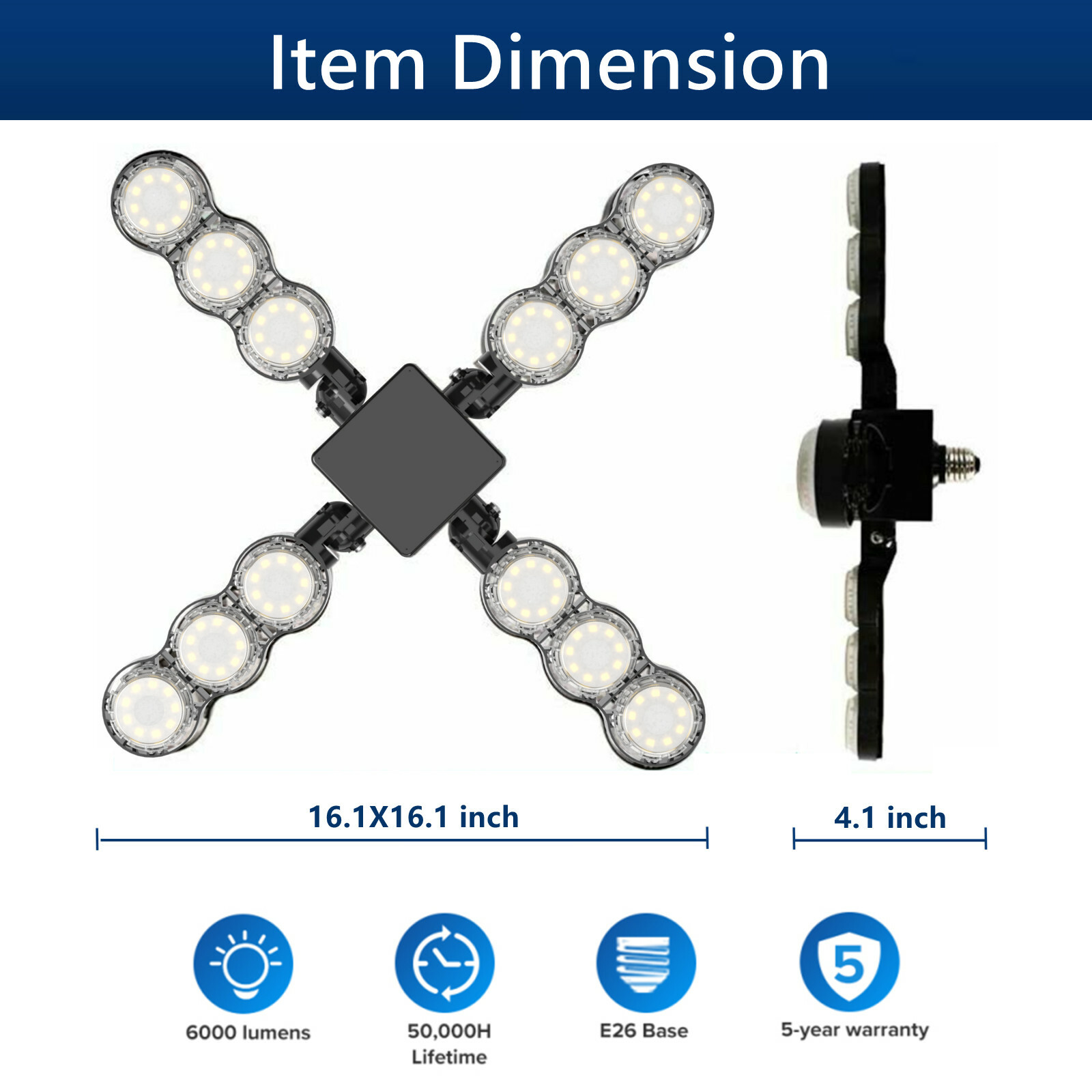 400W Super Bright Warehouse LED High Bay Lights Factory Shop Ceiling Light Lamp