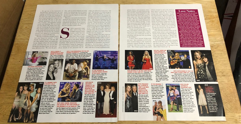 2010 TAYLOR SWIFT - Magazine 4-Page Article