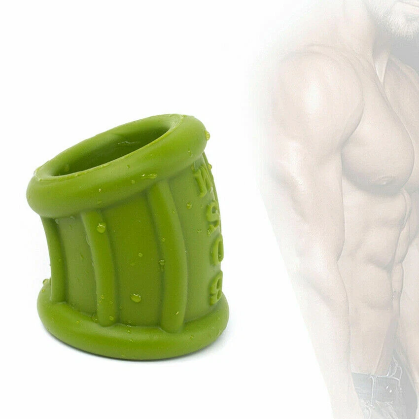 Men Scrotum Squeeze Ring Chastity Cage Ball Stretcher Enhancer Delay Ejaculation