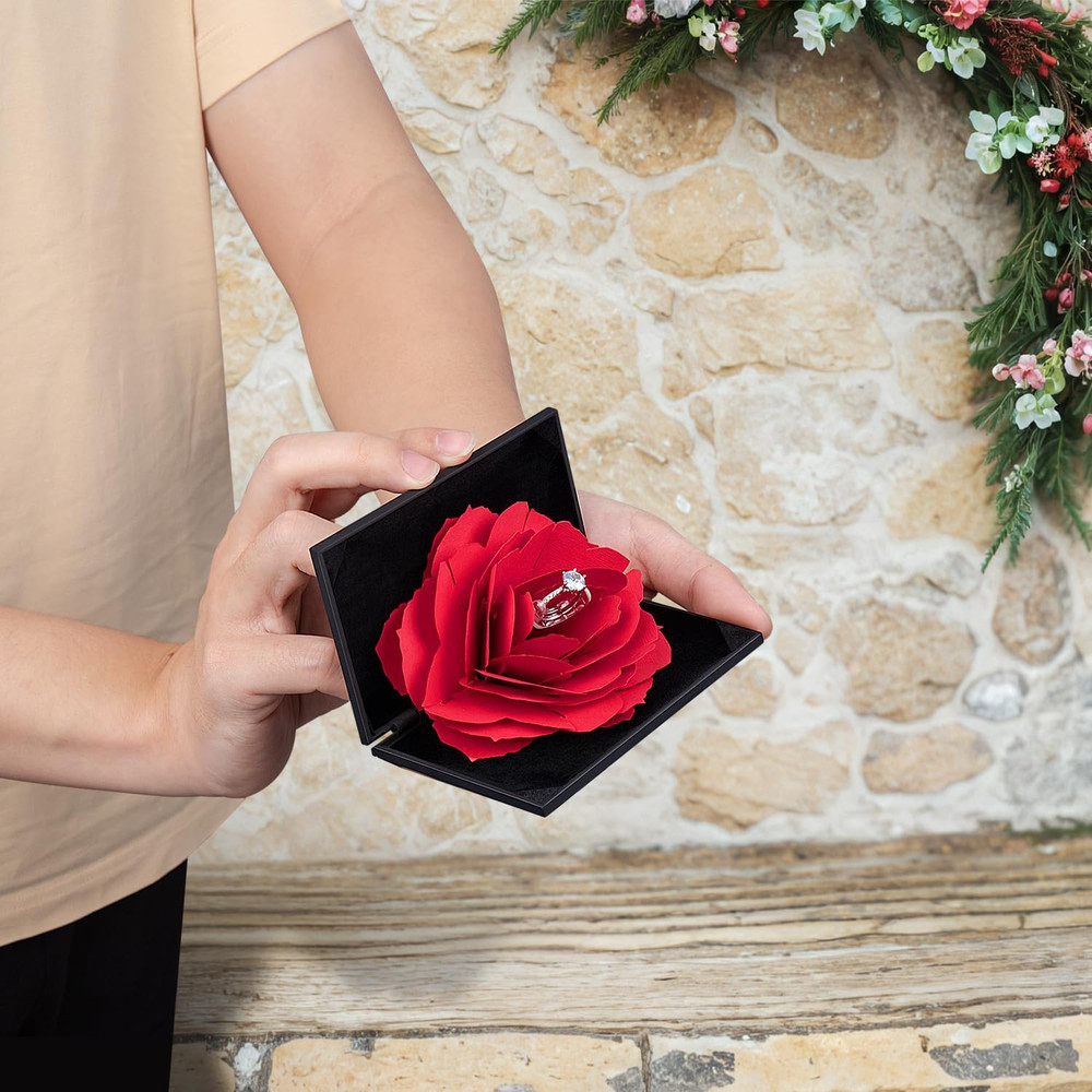 Creative Ring Box Small Ring Case for Proposal Engagement Wedding Ceremony Birth