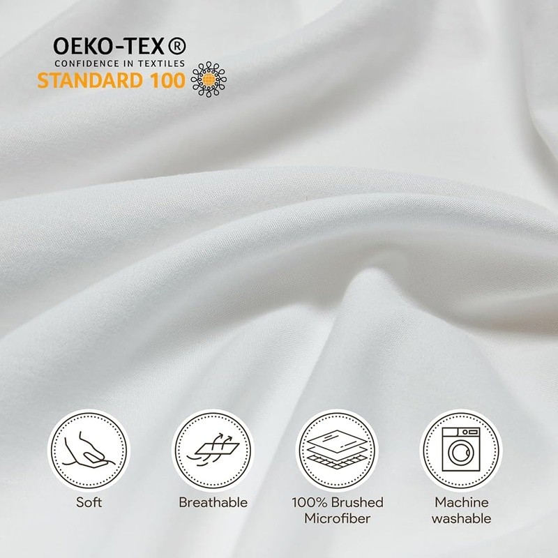 Soft Microfiber Fitted Sheets Set 6 Pieces Deep Pocket Bedding Essentials New