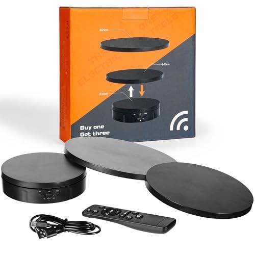 Motorized 360° Rotating Display Stand - Rechargeable Turntable for Live Streamin