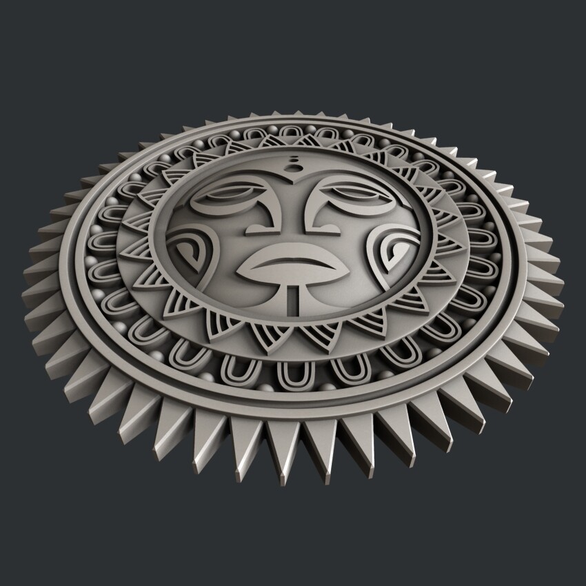 3d STL models for CNC, Artcam, Aspire, polynesia sun