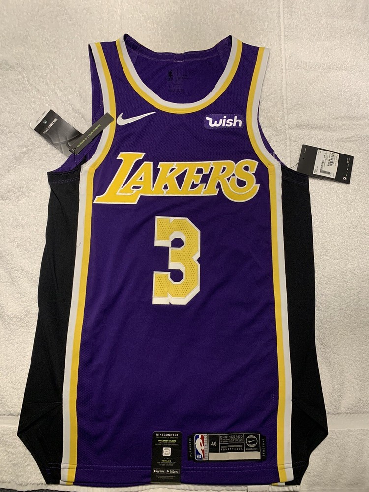 Nike Lakers Authentic Anthony Davis 2018-19’  Statement Jersey W/Wish Patch - 40