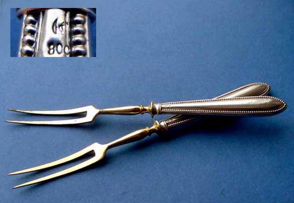 1. By 2. Fork/Serving Fork / Serving Fork, 800er Silver, XIX C.C202