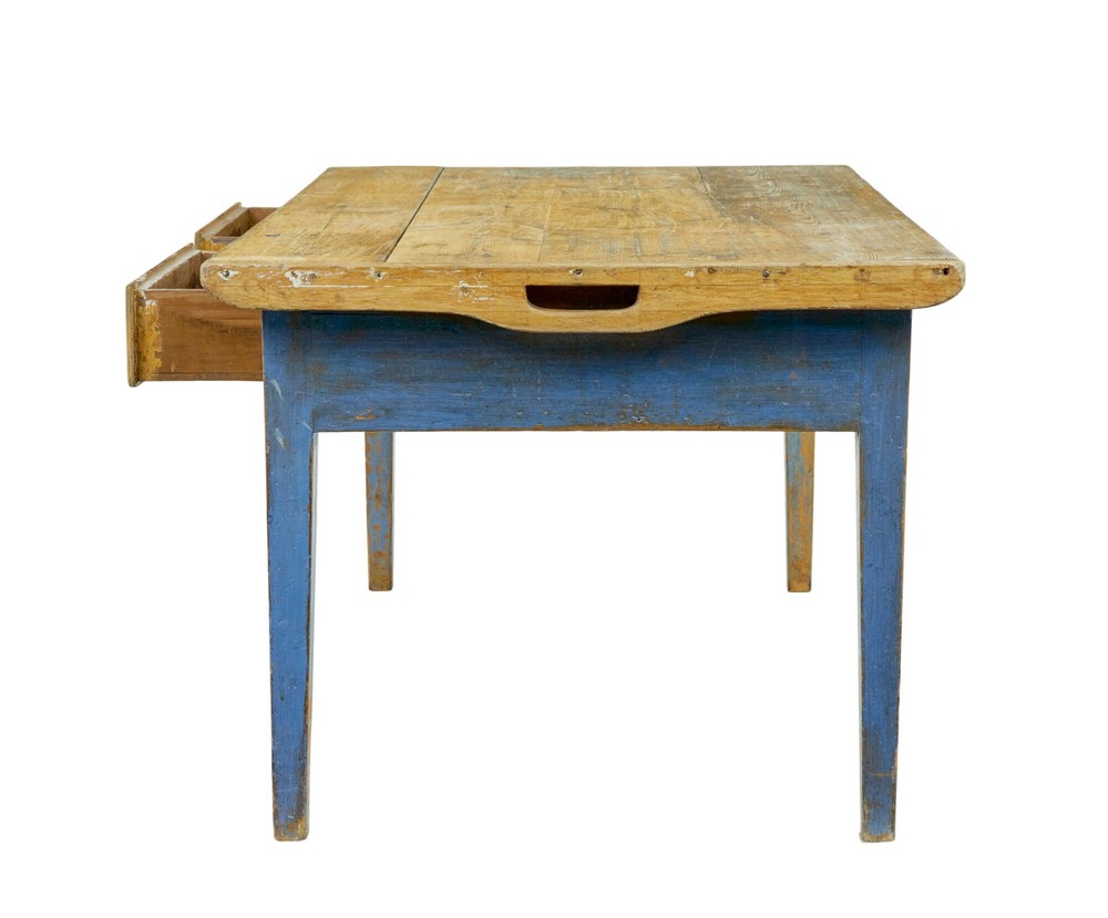 19TH CENTURY SCANDINAVIAN PAINTED PINE BAKERS TABLE