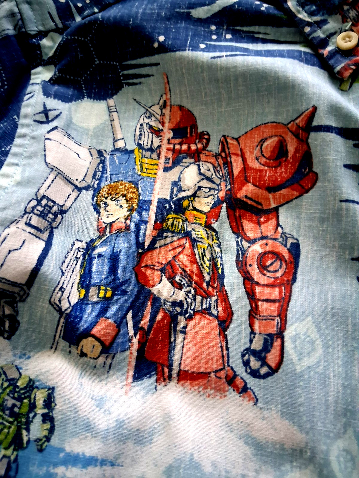 Reyn Spooner Mobile Suit Gundam Men's Sky Button Shirt NWT