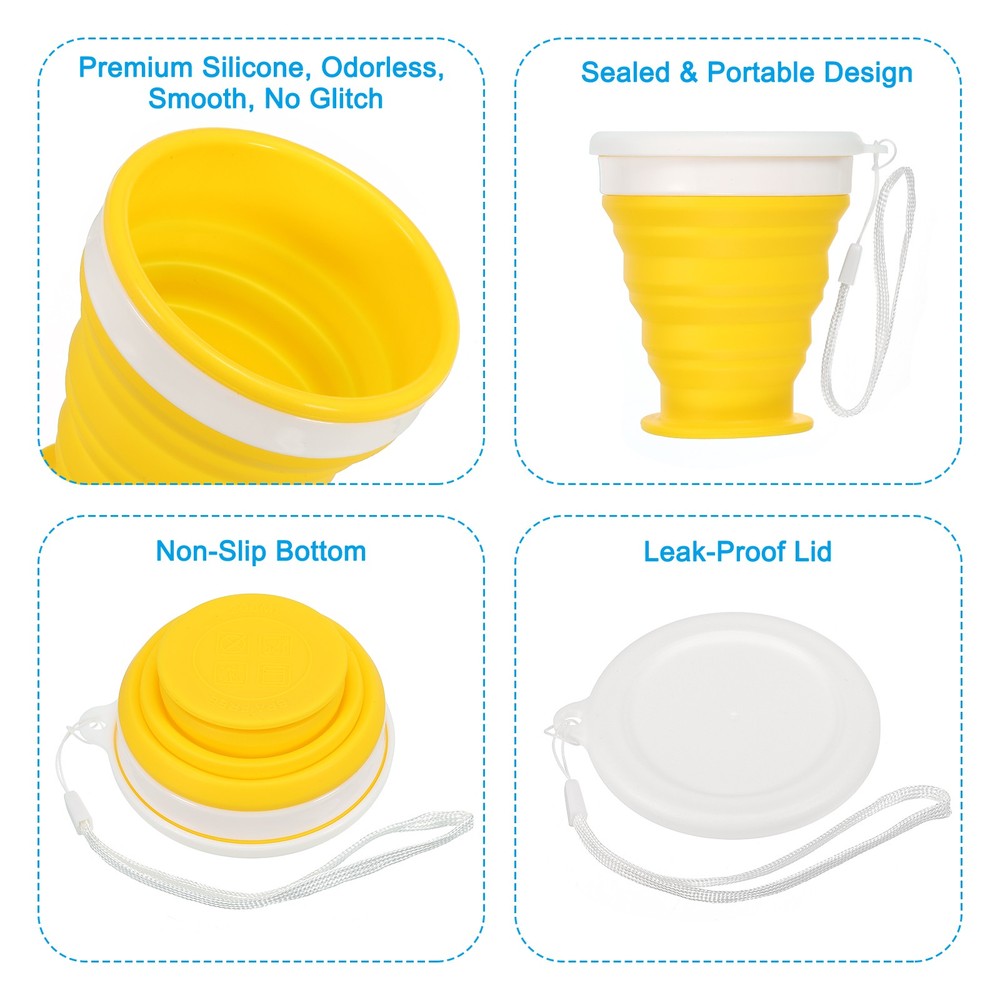 Folding water bottle, 200mL, yellow