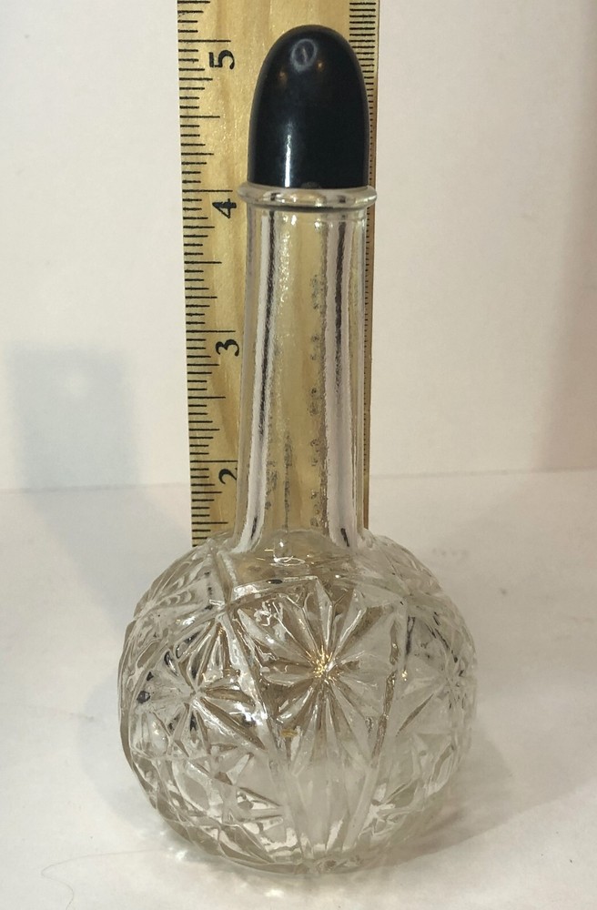 Antique Perfume Clear Designed Glass Bottle 'Empty