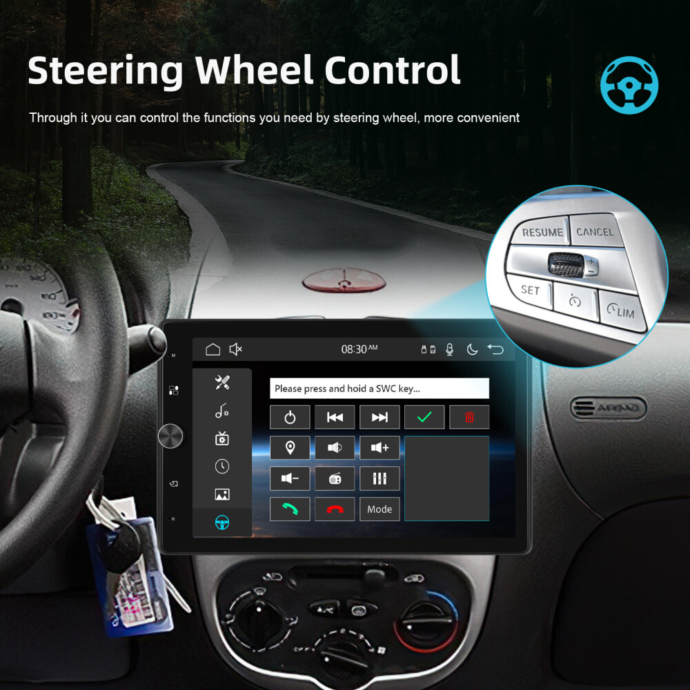 10.4" 1 DIN Car Stereo Radio Carplay Android Auto Vertical Screen GPS + Camera