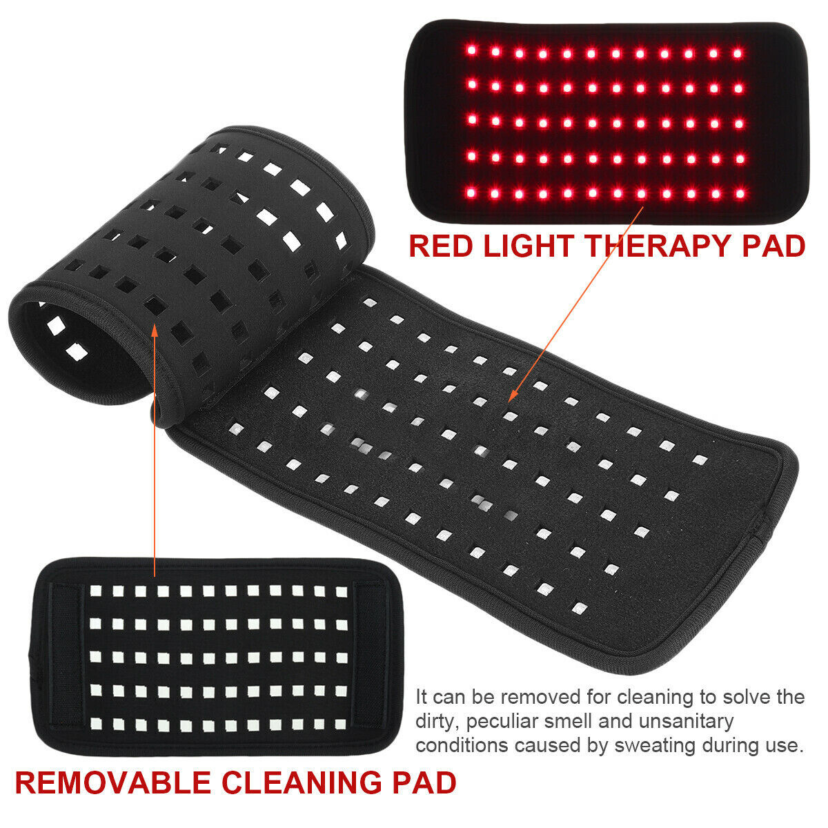 30W 660nm 850nm Near Infrared Red Light Therapy Waist Wrap Pad Belt Pain Relief