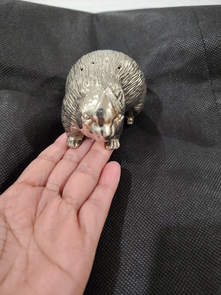 Silverplate Vintage Porcupine Charcuterie Toothpick Holder Housewarming Japan