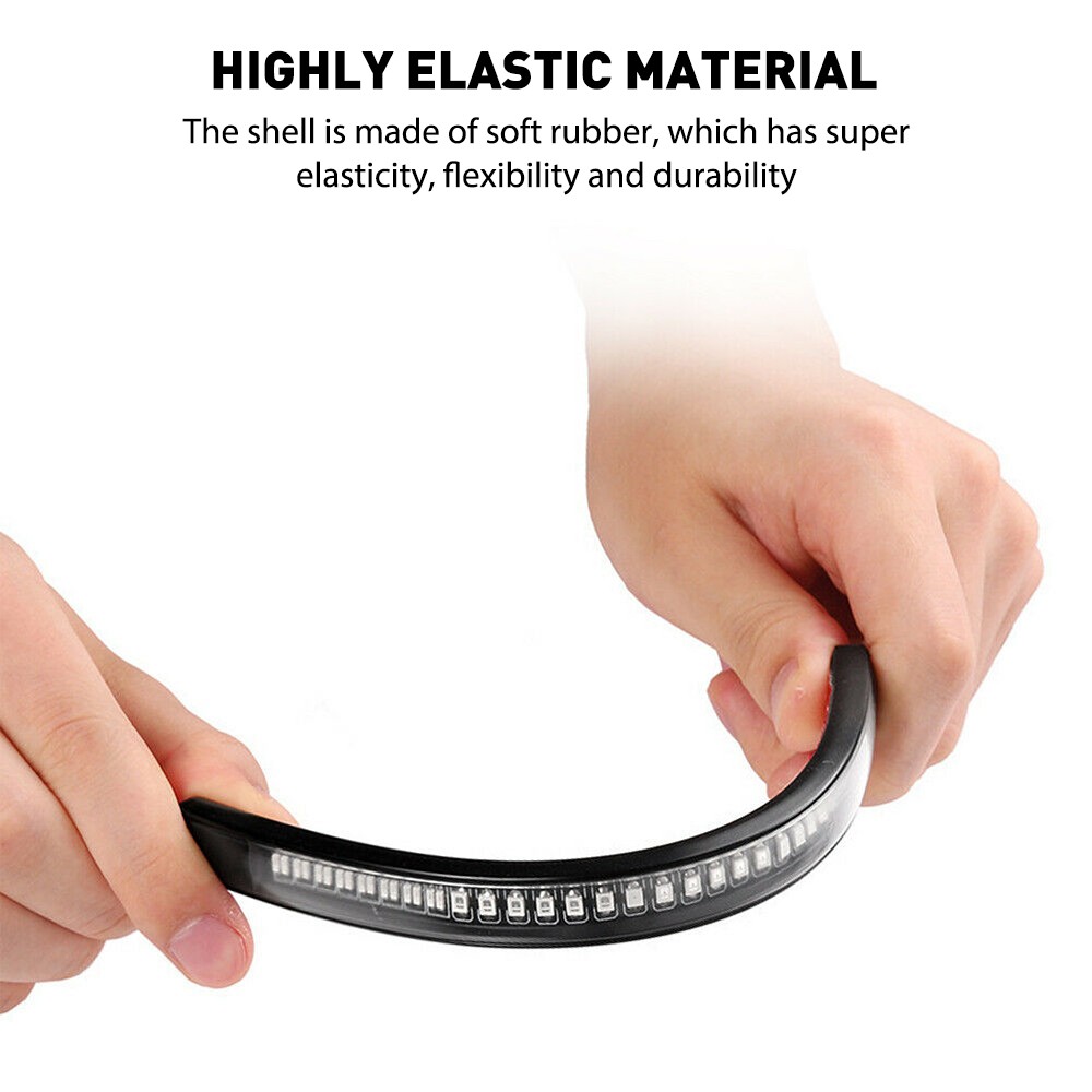 2pc Flexible Motorcycle LED Strip LED Brake Stop Turn Signals Running Tail Light