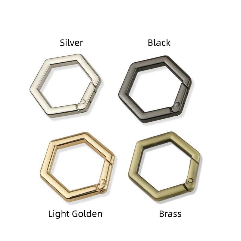 19 25 32mm Bag Clasp Hexagonal Spring Coil Ring Clips For Strapping Bag Key Ring