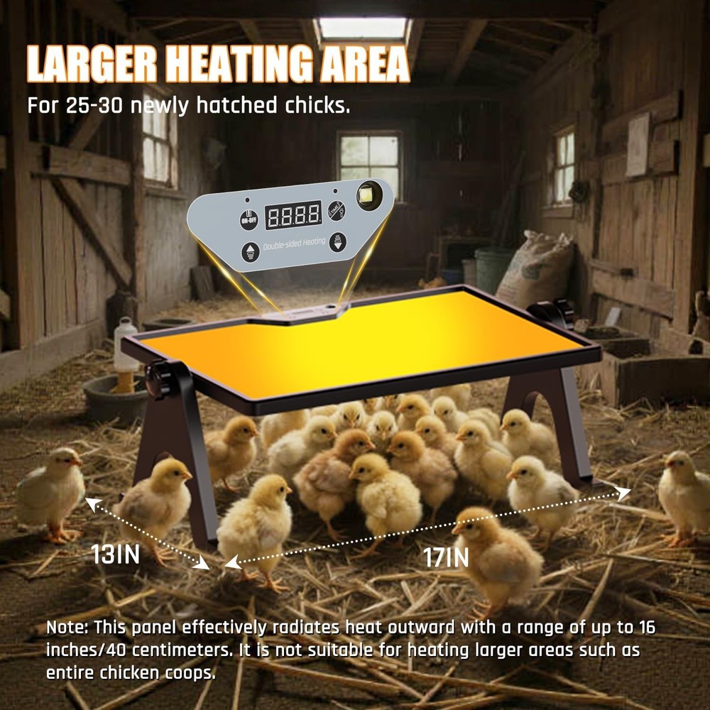 Brooder Plate Chicks W/ Temp Control & Display,Dual-Sided Chicken Coop Heater W/