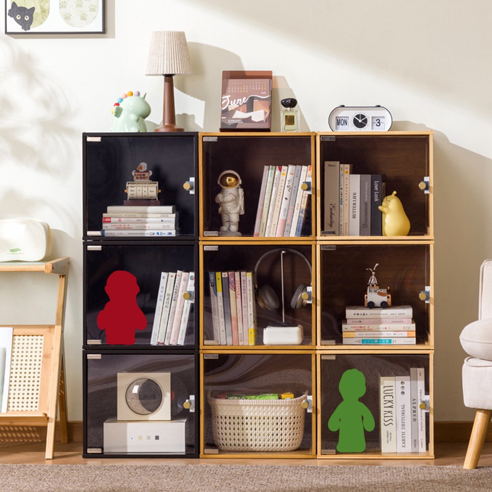 Wood &Acrylic Freestyle Stackable DIY Two-Tier Low Cabinet Storage Organizer