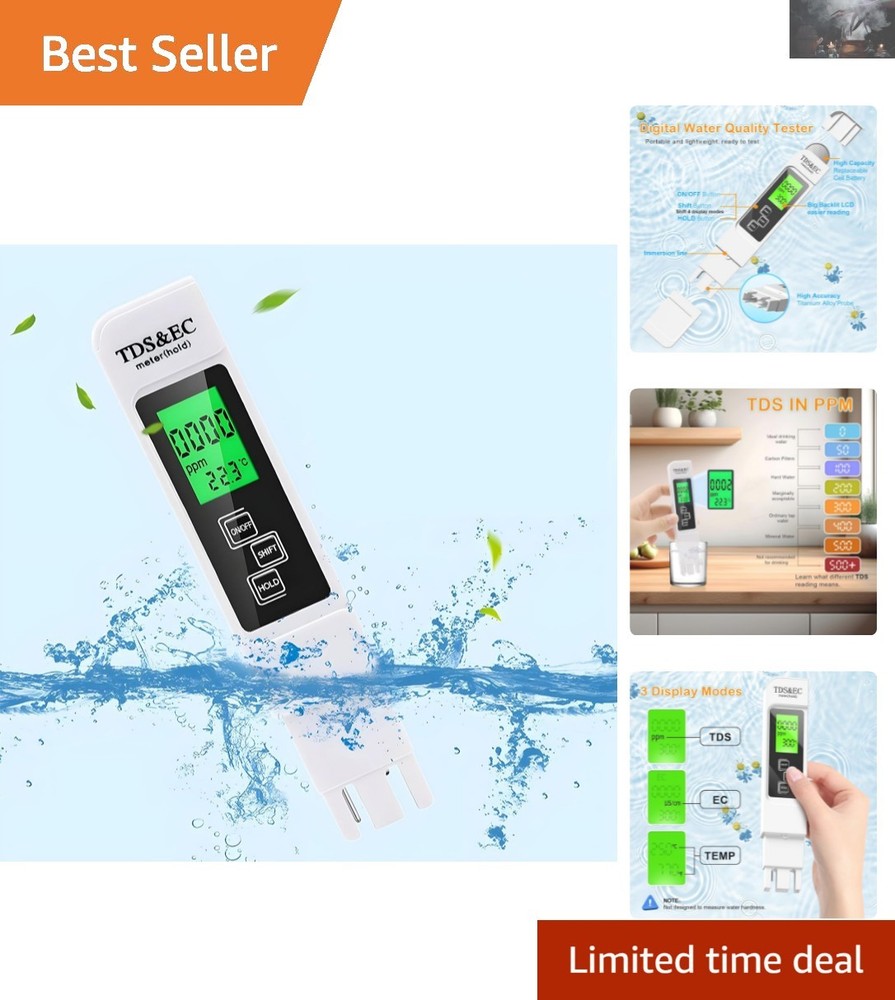 Digital TDS Meter with LCD: Reliable Testing for Safe Drinking & Aquarium Water
