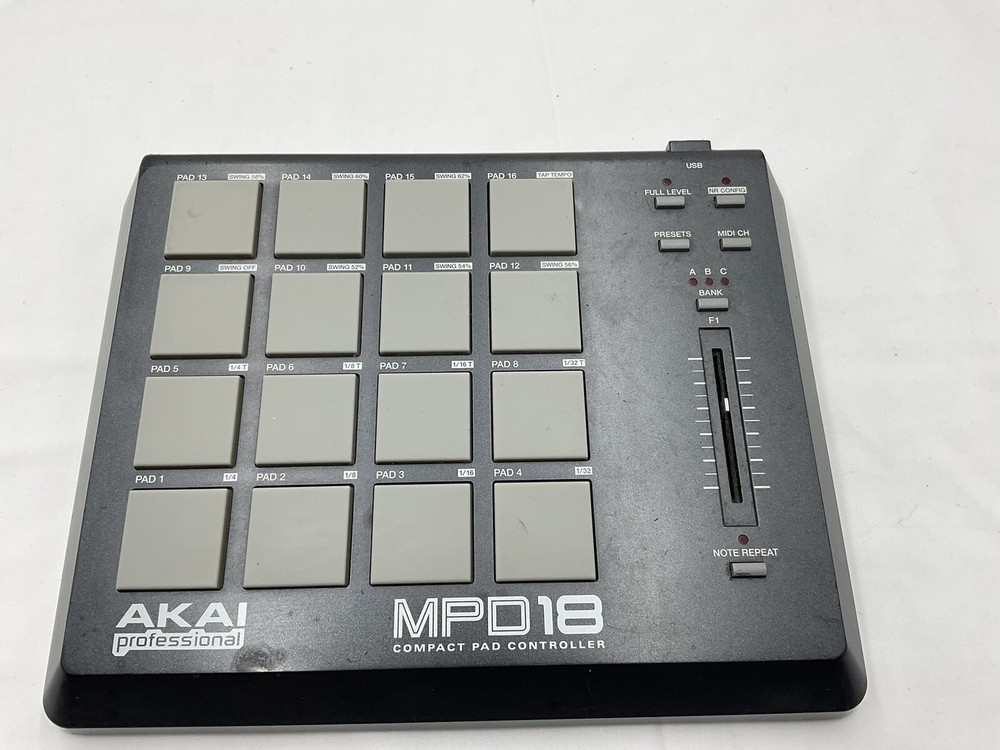 Akai Professional MPD18 Compact Pad Controller/Tested/No Cable
