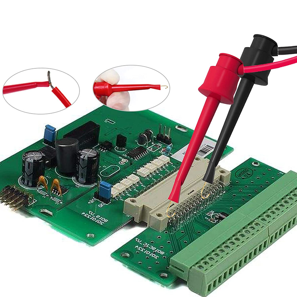 5PCS 4mm Stackable Banana Plug To Test Hook Clip Test Leads Mini Grabber Cables