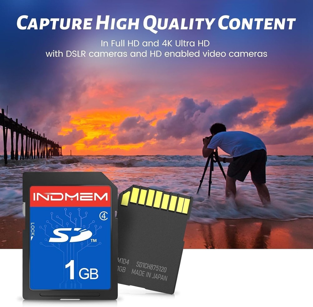 1GB Class 4 Waterproof SD Card - Reliable Memory for Cameras & Devices