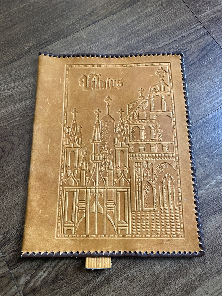 Handmade Tooled  Leather Vilnius Brown Book Cover