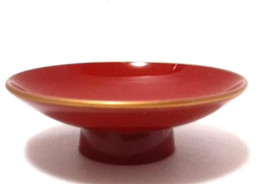 Sakazuki Japanese Sake Cup Traditional Vermilion Gold Edge