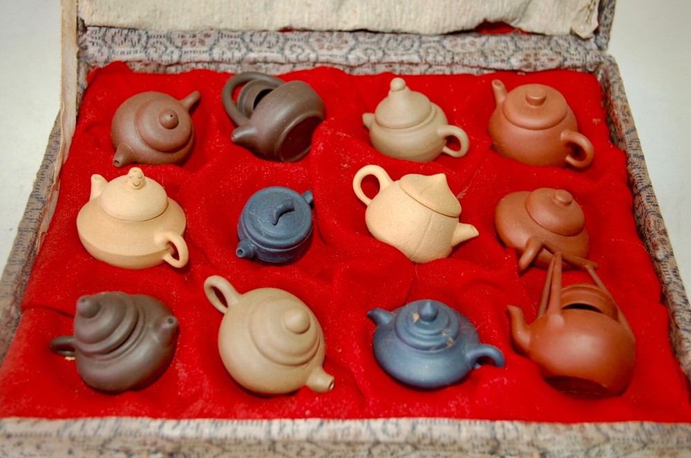 Vintage 12 pc. Chinese Miniature Teapots