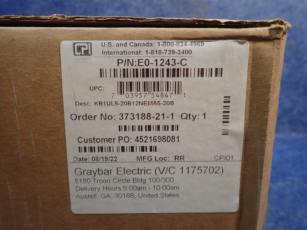 Chatsworth E0-1243-C Basic eConnect PDU, Black, 1U (Q63)