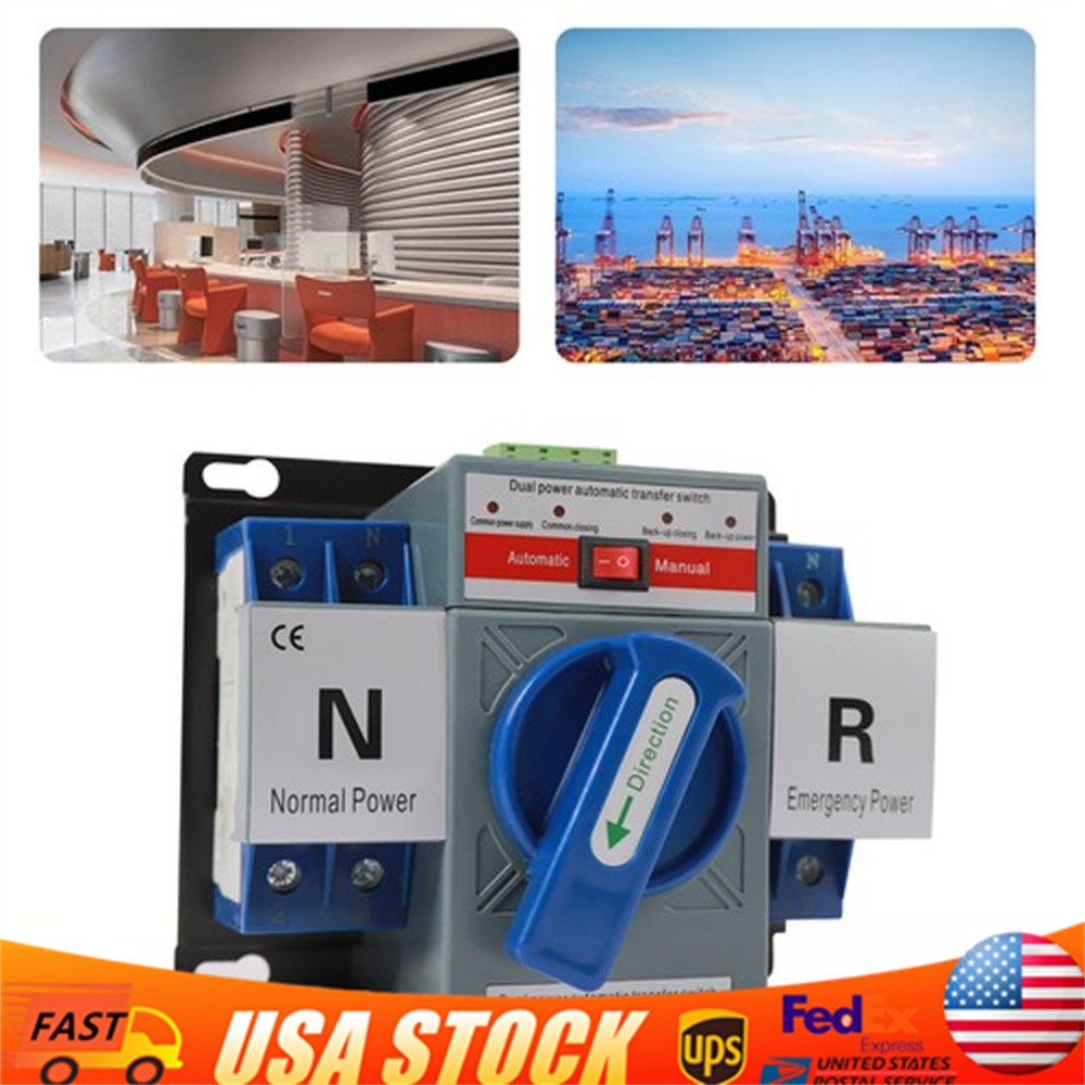 110V 2P 63A Dual Power Automatic Transfer Switches Self Cast Conversion Switch