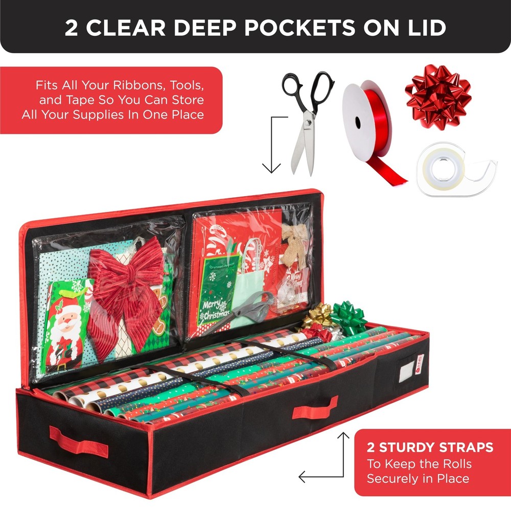HOLDN’ STORAGE Premium Wrapping Paper Storage Container - Durable 600D Tea