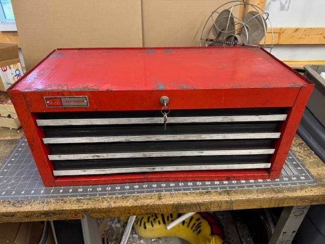 Vintage Sears Craftsman 4 Drawer Intermediate Middle Tool Box Toolbox With Keys