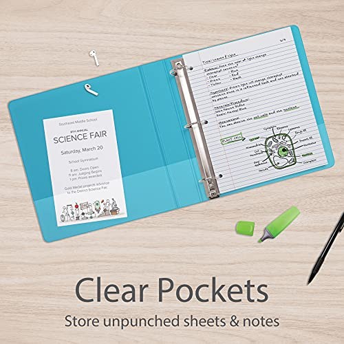 3 Ring Binders, 1.5 Inch ONE-Touch Easy Open D Rings, View Binder Covers,