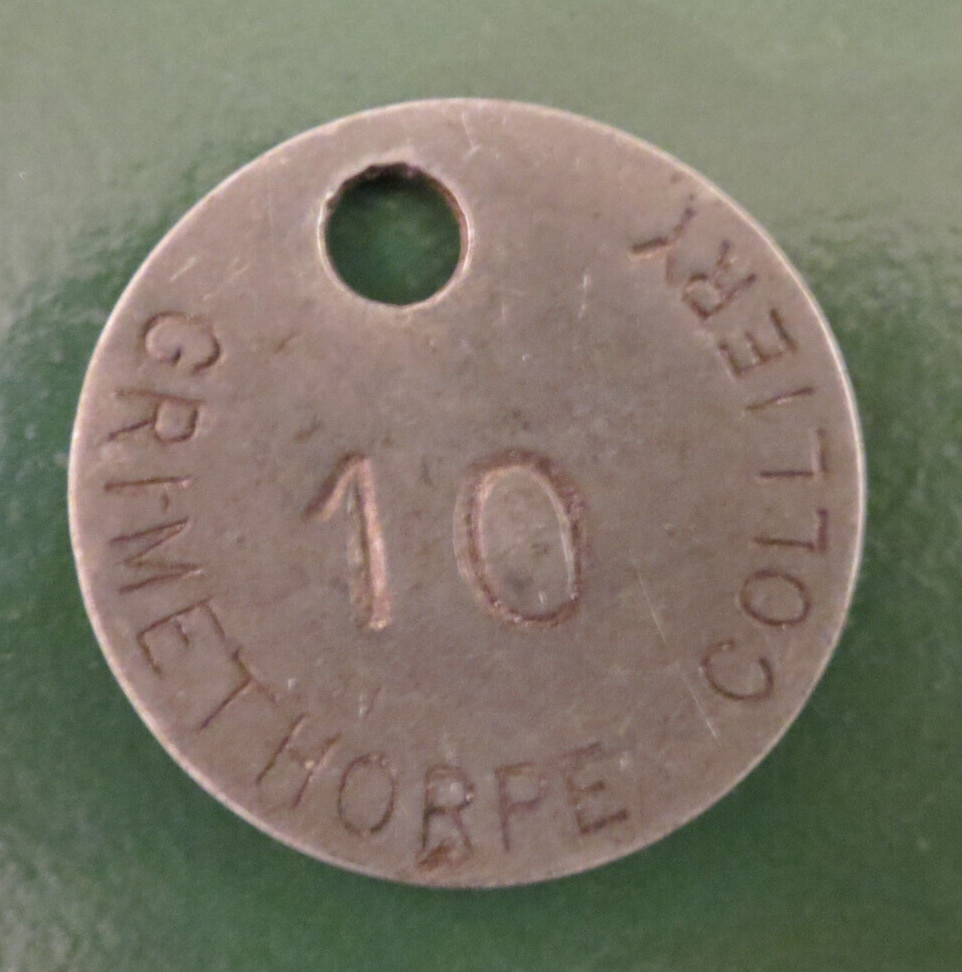 GRIMETHORPE Colliery Pit Check Tally - marked GRIMETHORPE COLLIERY 10