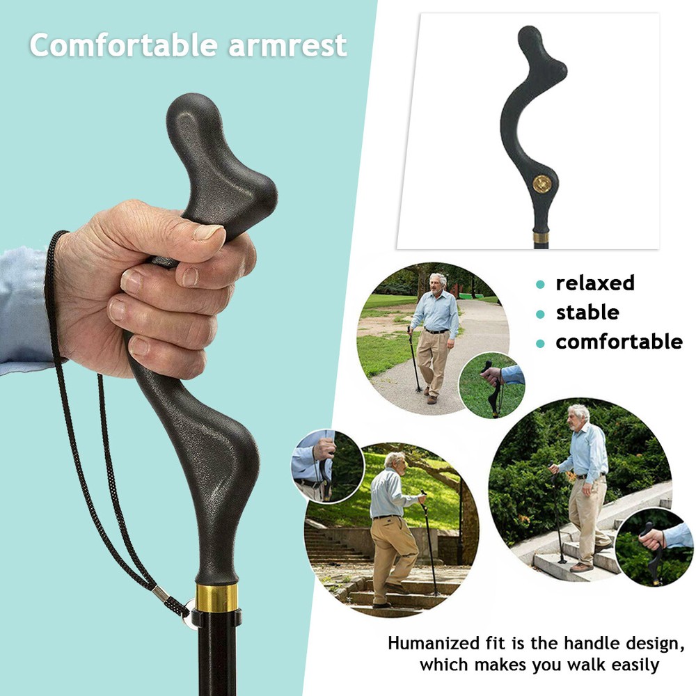 Good Posture Adjustable Walking Cane Stick Lightweight Folding Mobility Aid US